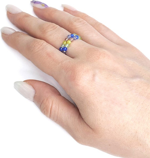 Изображение товара Кольцо Wolves Кошачий глаз Двойное 6003 (р.22-23, трехцветный)