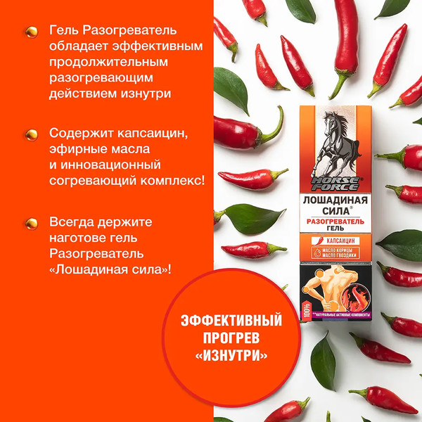 Изображение товара Гель для тела Лошадиная сила Разогреватель (125мл)