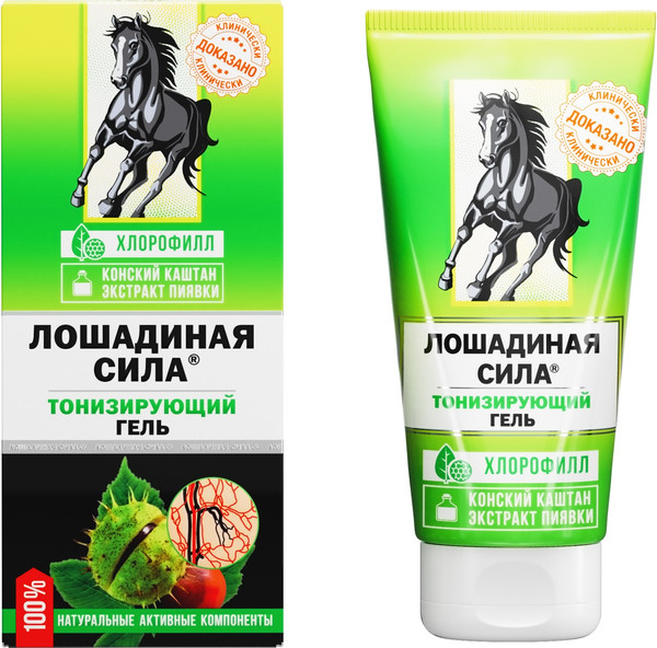Изображение товара Гель для тела Лошадиная сила Тонизирующий с конским каштаном и экстрактом пиявки (125мл)