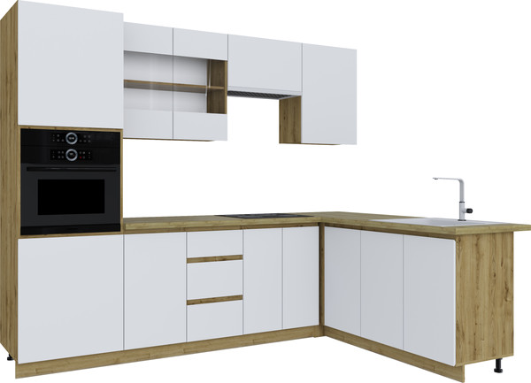 Изображение товара Кухонный гарнитур Anrex Set plus-260х180 (дуб наварра/белый)