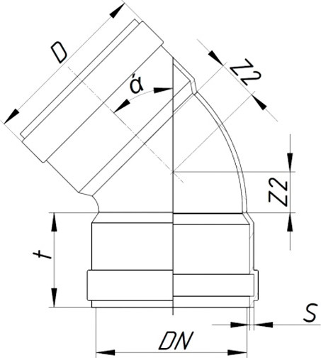 Изображение товара Отвод наружной канализации Ostendorf KGBD 2M 110x15 / 228070