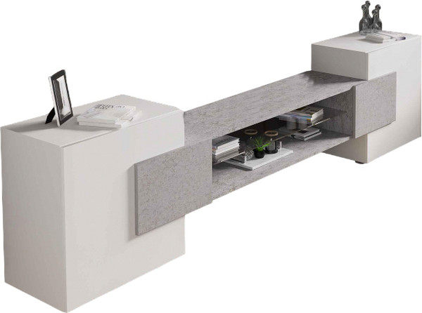 Изображение товара Тумба Woodville ТВ Лисмор 563524 (белый/бетон светлый)