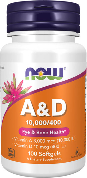 Изображение товара Мультивитаминный комплекс NOW Foods Vitamin A&D 10000/400ui (100капсул)