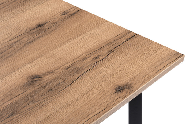 Изображение товара Обеденный стол Woodville Тринити Лофт 120 25 мм / 489635 (дуб делано темный/черный матовый)