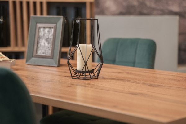 Изображение товара Обеденный стол Woodville Тринити Лофт 120 25 мм / 489635 (дуб делано темный/черный матовый)