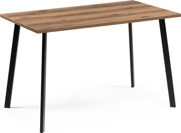 Изображение товара Обеденный стол Woodville Тринити Лофт 120 25 мм / 489635 (дуб делано темный/черный матовый)