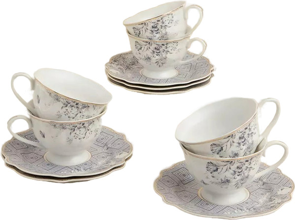 Изображение товара Набор для чая/кофе Arya Nastolgia / 8680943246479 (белый/серый)