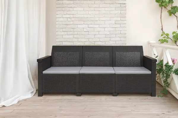 Изображение товара Диван садовый Adriano Basegi 3 Р6064ТС (темно-серый)