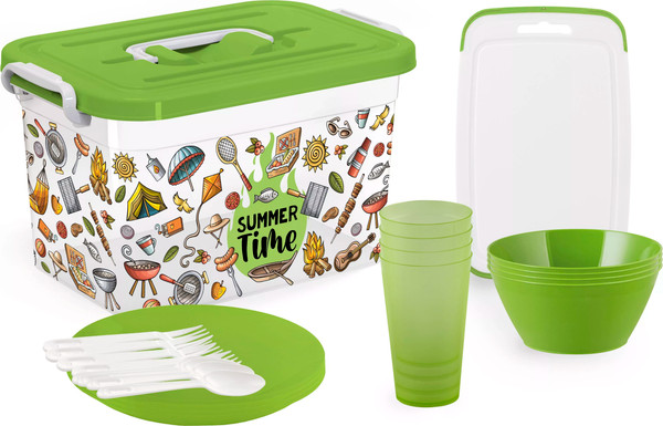 Изображение товара Набор пластиковой посуды Полимербыт Summer Time C81918