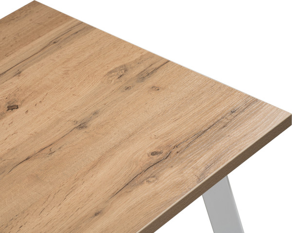 Изображение товара Обеденный стол Woodville Тринити Лофт 120 25 мм / 489654 (дуб вотан/белый матовый)