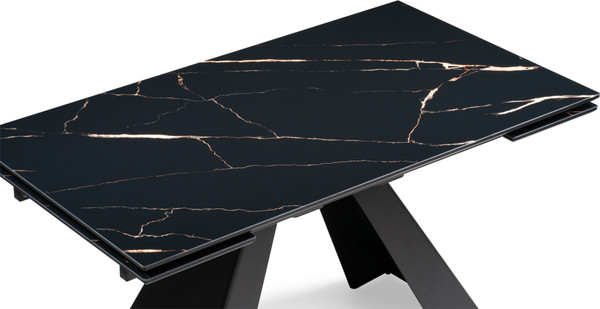 Изображение товара Обеденный стол Woodville Торвальд 140-200х80х77 / 474325 (обсидиан/черный)