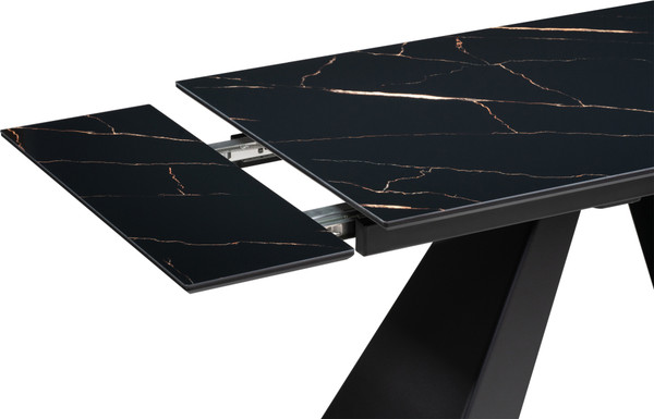 Изображение товара Обеденный стол Woodville Торвальд 140-200х80х77 / 474325 (обсидиан/черный)