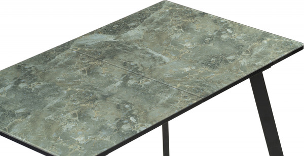 Изображение товара Обеденный стол Woodville Агни 110 / 453136 (королевский мрамор/черный матовый)