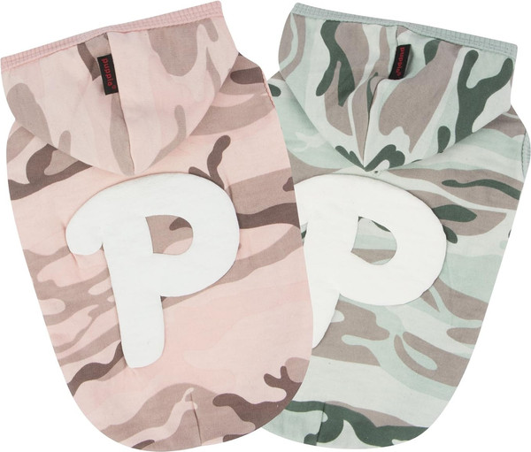 Изображение товара Футболка для животных Puppia с капюшоном для собак Veteran / PARA-TS1510-BC-S (синий камуфляж)