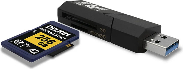 Изображение товара Картридер Delkin Devices USB 3.1 SD&microSD A2 (DDREADER-55)