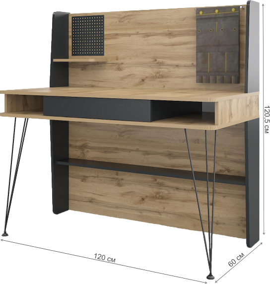 Изображение товара Компьютерный стол Woodville Нобира / 515117 (антрацит/дуб ирландский)