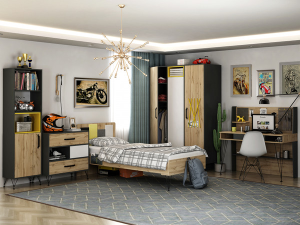 Изображение товара Компьютерный стол Woodville Нобира / 515117 (антрацит/дуб ирландский)