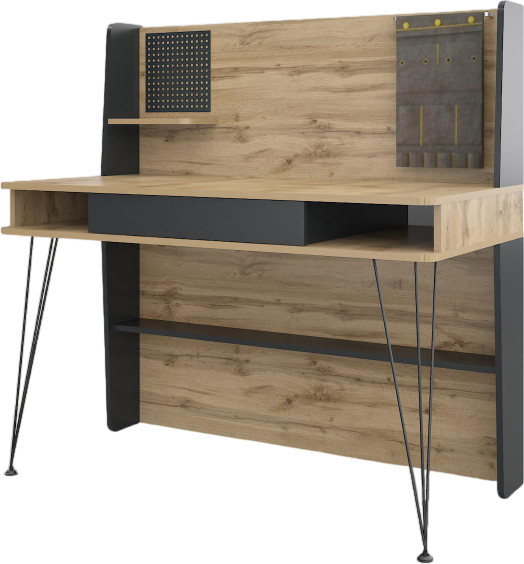 Изображение товара Компьютерный стол Woodville Нобира / 515117 (антрацит/дуб ирландский)