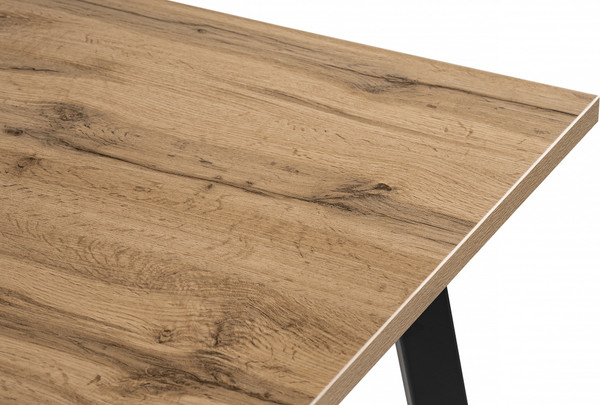 Изображение товара Обеденный стол Notta Тринити Лофт 140 25 мм / 489624 (дуб вотан/черный матовый)