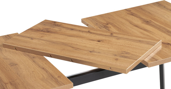 Изображение товара Обеденный стол Notta раскладной Колон Лофт 120 25 мм / 489606 (дуб вотан/черный матовый)