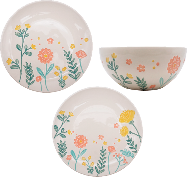 Изображение товара Набор столовой посуды Arya Garden / 8680943250124 (белый/голубой)