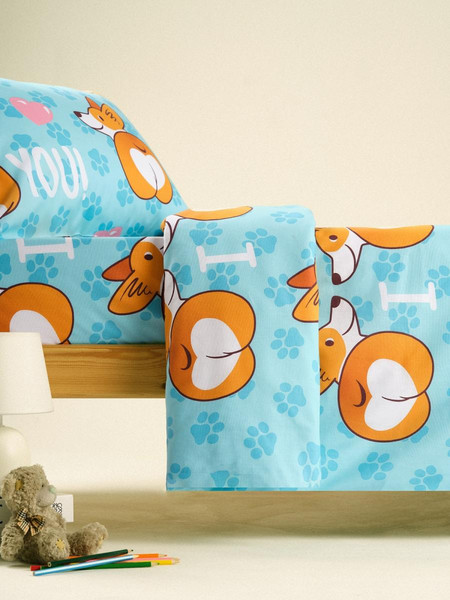 Изображение товара Комплект постельного белья Ночь нежна Корги 1.5сп 70x70 / 500408-1