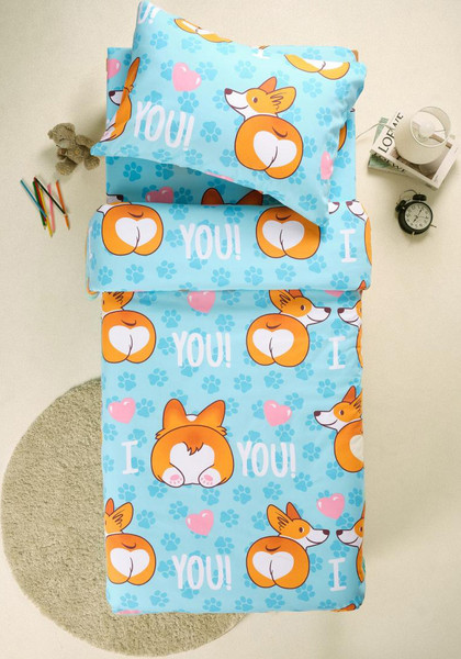 Изображение товара Комплект постельного белья Ночь нежна Корги 1.5сп 50x70 / 500408-1