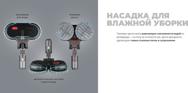 Изображение товара Вертикальный пылесос Redmond VH1311 Pro Max (серый)