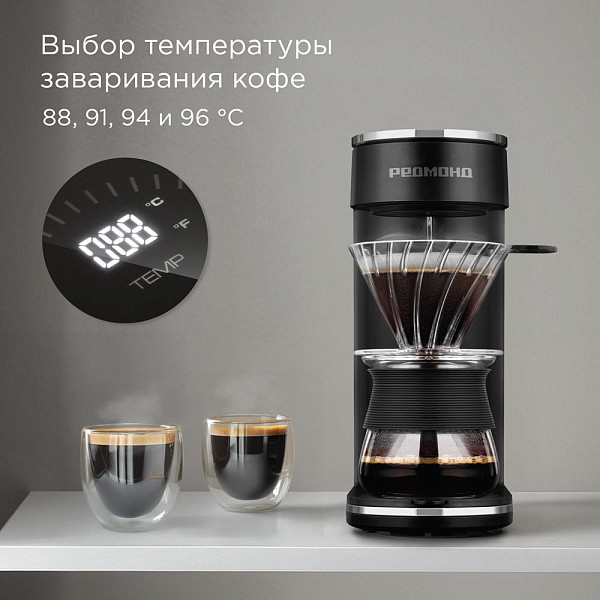 Изображение товара Капельная кофеварка Redmond CM718 (черный)