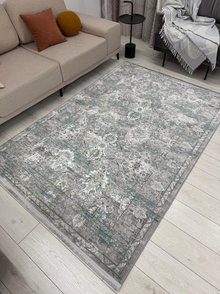 Изображение товара Ковер Radjab Carpet Афина Прямоугольник 9010A / 12828RK (2x2.9, Grey/Green)