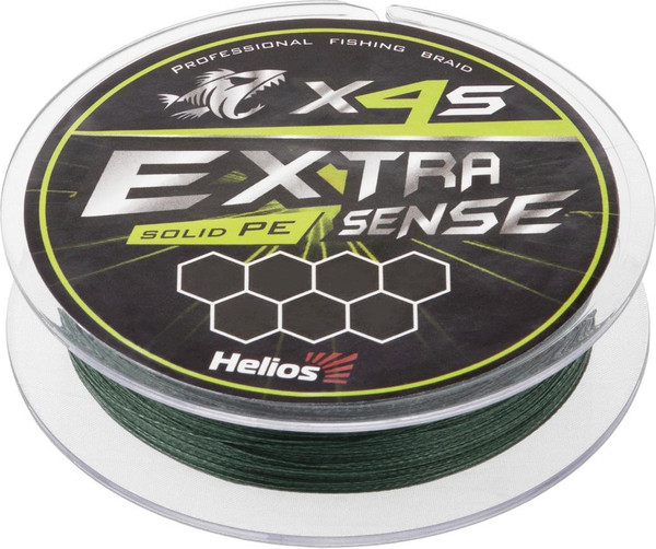 Изображение товара Леска плетеная Helios Extrasense X4S PE Green 92м 3.5/56LB 0.32мм / HS-ES-X4S-3.5/56LB