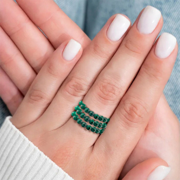 Изображение товара Кольцо Wolves Малахит Тройное 6319 (р.22-23)