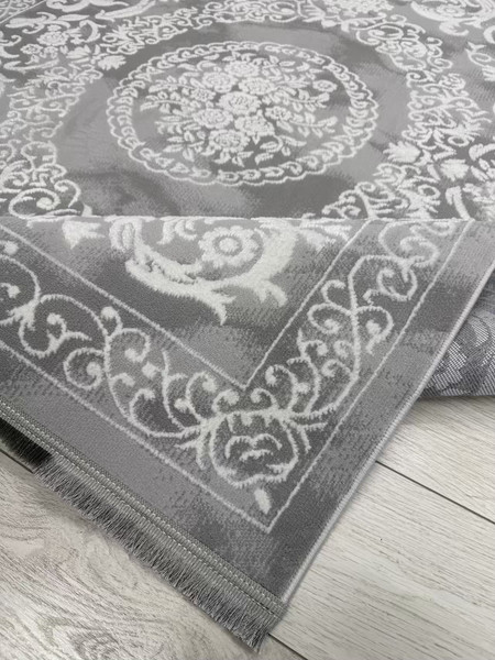 Изображение товара Коврик Radjab Carpet Амаль Прямоугольник 0916A / 13188RK (0.8x1.5, Grey/Cream)