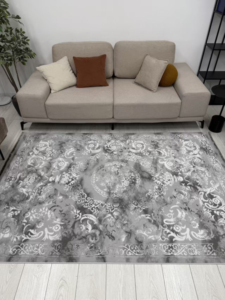 Изображение товара Коврик Radjab Carpet Амаль Прямоугольник 0916A / 13196RK (0.8x1.5, Grey/Grey)