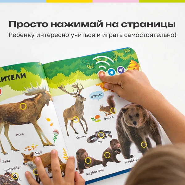 Изображение товара Набор развивающих книг BertToys Нажималка Я и мир вокруг и Животные