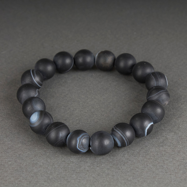 Изображение товара Браслет Wolves Агат Африканский матовый 6541 (р.18, черный)