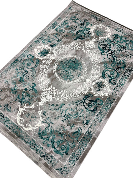 Изображение товара Коврик Radjab Carpet Афина Прямоугольник 0916B / 13315RK (1.2x1.8, Grey/D.green)