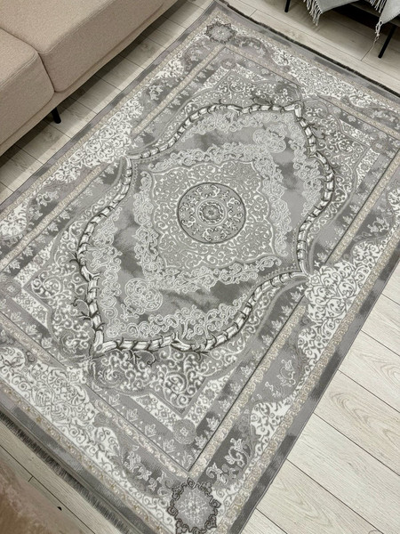 Изображение товара Коврик Radjab Carpet Афина Прямоугольник 0915A / 13296RK (1.2x1.8, Grey/Beige)