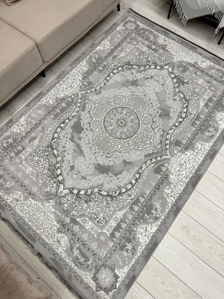 Изображение товара Ковер Radjab Carpet Афина Прямоугольник 0915A / 13298RK (1.6x3, Grey/Beige)