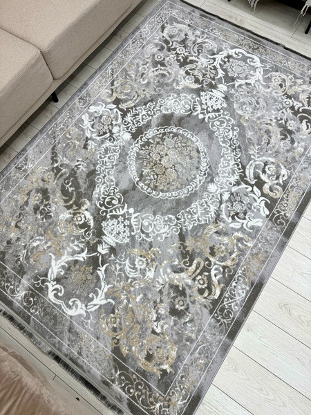 Изображение товара Ковер Radjab Carpet Афина Прямоугольник 0916B / 13328RK (3x4, Grey/Beige)