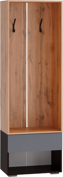 Изображение товара Секция в прихожую Woodville Роут 0.6 м / 615368 (венге/дуб вотан/графит софт)