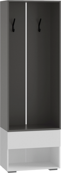 Изображение товара Секция в прихожую Woodville Роут 0.6 м / 615371 (белый/графит)