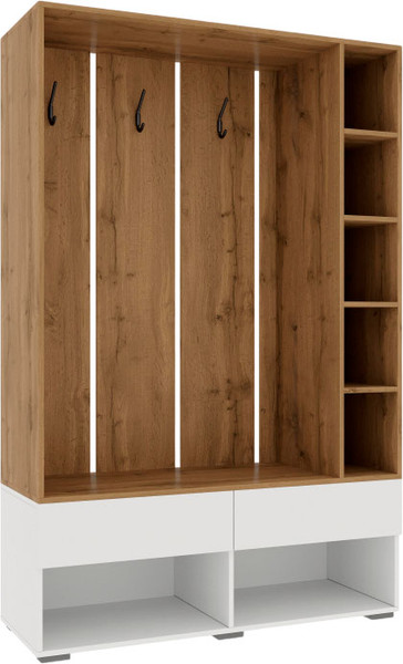 Изображение товара Секция в прихожую Woodville Роут / 593725 (белый/дуб вотан)