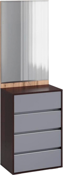 Изображение товара Секция в прихожую Woodville Роут с зеркалом / 593728 (венге/дуб вотан/графит софт)