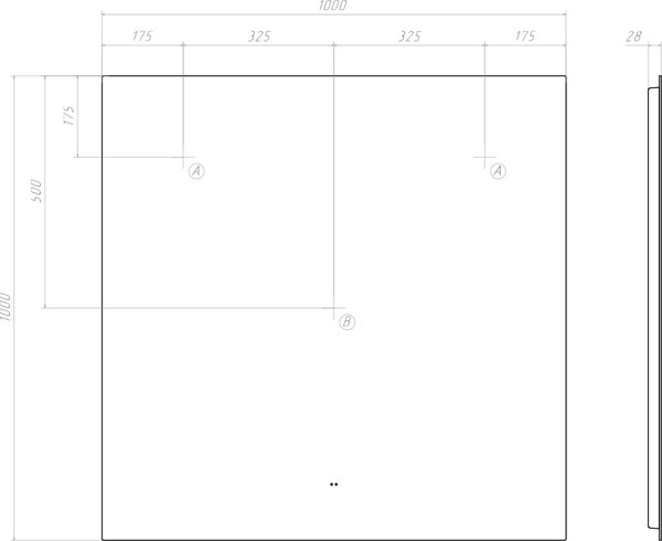 Изображение товара Зеркало Vigo Quadro Comfort 1000