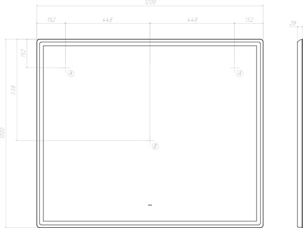 Изображение товара Зеркало Vigo Roberta Comfort 1200