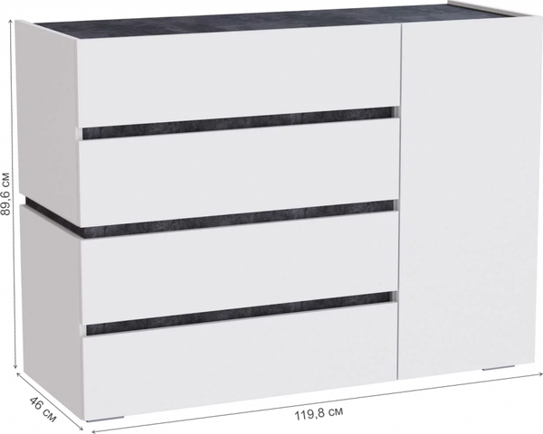 Изображение товара Тумба Woodville Атлон / 593707 (белый/бетон темный)