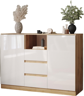 Изображение товара Тумба Woodville Маллоу-2 / 563534 (дуб вотан/белый глянец)