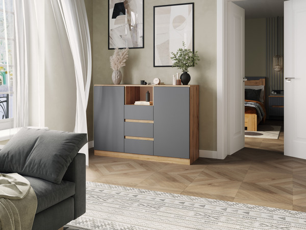 Изображение товара Тумба Woodville Маллоу-2 / 563536 (дуб вотан/графит софт)