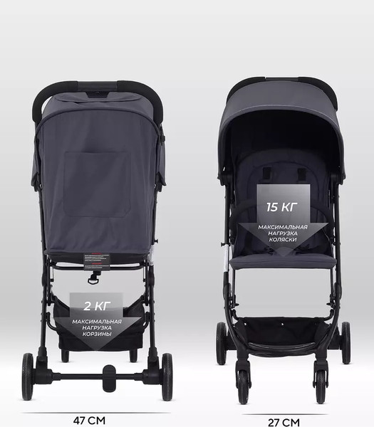 Изображение товара Детская прогулочная коляска MOWbaby Windy / MB202 (Graphite)